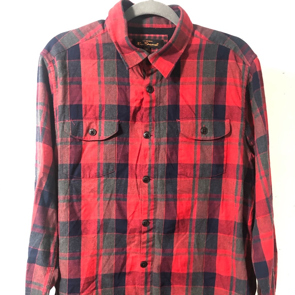 Ben Sherman Red Flannel  Long Sleeve size XL